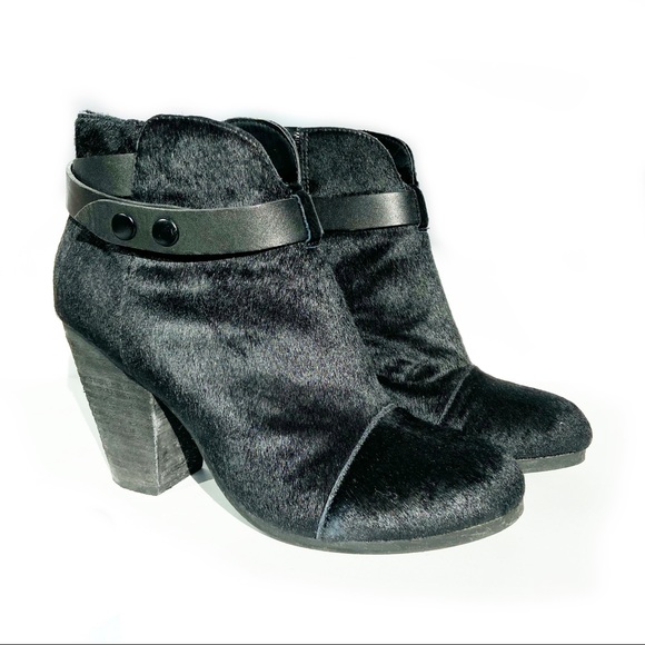 Steve Madden Black Pony Hair Ankle Boots size 10 - Picture 5 of 7